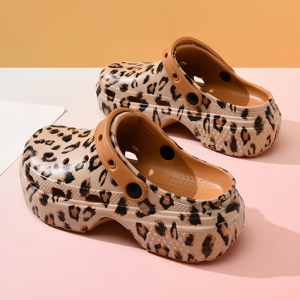Chaussures de jardin imperméables en mousse à motif léopard <span class=keywords><strong>pour</strong></span> femmes, antidérapantes, style simple, type sabots et mules – Grande Vente - Product Image 3