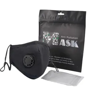 Novelty Reusable Black Cotton Mask With Carbon Filter