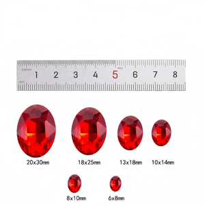 Perles de verre ovales irrégulières à fond pointu en forme de diamant, coquillages avec incrustations de diamants pour bijoux DIY - Product Image 2