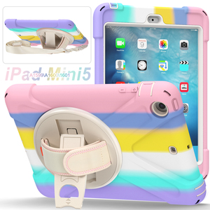 Cầu Vồng Đầy Màu Sắc Đối Đối Đối Đối Đối Đối <span class=keywords><strong>iPad</strong></span> Mini 1 <span class=keywords><strong>2</strong></span> <span class=keywords><strong>3</strong></span> 7.9 Inch Nhiệm Vụ Nặng Nề Hậu Vệ Chống Sốc Chân Đế Dây Đeo Tay Máy Tính Bảng Bìa - Product Image 4