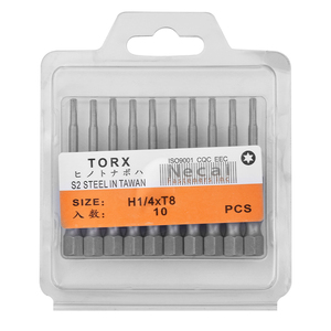 Embout <span class=keywords><strong>de</strong></span> tournevis Torx T8 en acier S2, 50 mm, magnétique, tige hexagonale <span class=keywords><strong>de</strong></span> 1/4 pouce, personnalisable OEM pour usage industriel - Product Image 1