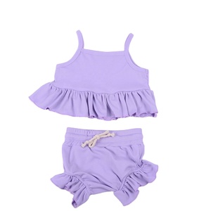 Conjuntos de Ropa de Seda de Leche con Estampado de Leopardo para Bebés Niñas Haizhu, Traje con Pantalones Cortos con Volantes, Gran Venta - Product Image 5