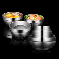 Bol à soupe de riz Bols à mélanger pour salade à double paroi isolés thermiquement Bol à riz en acier inoxydable 304