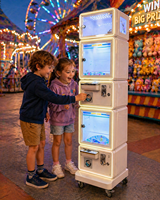 Distributeur de jouets commercial à double étage pour parcs d'attractions, en métal durable, à monnayeur, pour usage intérieur, 1 version anglaise
