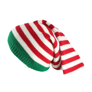 Dành Cho Người Lớn Giáng Sinh Dệt Kim <span class=keywords><strong>Hat</strong></span> <span class=keywords><strong>Beanie</strong></span> Elf Santa Beanies Santa Claus Màu Đỏ Màu Xanh Lá Cây Sọc Dệt Kim Crochet <span class=keywords><strong>Hat</strong></span> Với Pom Pom - Product Image 6