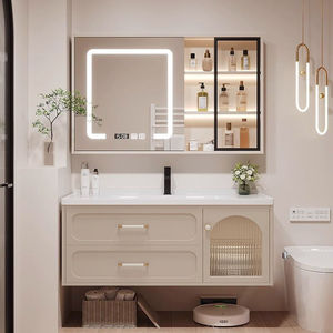 Miroir intelligent certifié CE, unité de salle de bain préfabriquée, finition laquée, résistant à l'eau, montage mural, MDF, garantie de 3 ans - Product Image 5