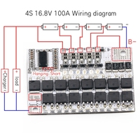 3S 4S 5S BMS 12V 21V 100A Li-ion LMO Carte de circuit de batterie au lithium ternaire 3.2V 3.7V Li-POLYMER Balance Charging