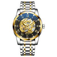 Montre mécanique creuse décontractée de luxe pour hommes avec logo personnalisé Mouvement analogique automatique durable Affichage du cadran de la réserve de marche