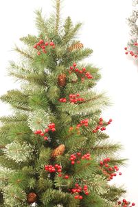 Décorations de Noël artificielles : Branches de houx, fleurs de Noël, ornements - Product Image 5