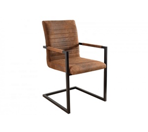 Chaise de salle à manger industrielle <span class=keywords><strong>cognac</strong></span> Sillas rétro vintage de style français pour <span class=keywords><strong>restaurant</strong></span> en cuir avec cadre en métal - Product Image 5