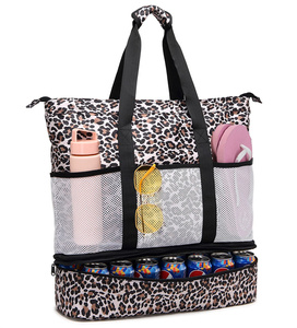Sac de plage pour femme, imperméable et anti-sable, avec compartiment isotherme zippé, grands sacs fourre-tout pour la piscine, les voyages et le quotidien - Product Image 1