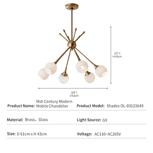 Lámpara <span class=keywords><strong>de</strong></span> Araña Moderna <span class=keywords><strong>de</strong></span> Latón, Estilo Nórdico, <span class=keywords><strong>para</strong></span> Comedor o Villa, con Bolas <span class=keywords><strong>de</strong></span> Cristal, Diseño Sputnik Starburst, Lámpara <span class=keywords><strong>de</strong></span> Techo - Product Image 4