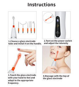 BOWEKT 4 1 Varita de mano de alta frecuencia Nuevo portátil ABS Estiramiento facial Acné Dispositivo de terapia de la piel para uso doméstico Spa facial Crecimiento del cabello - Product Image 6