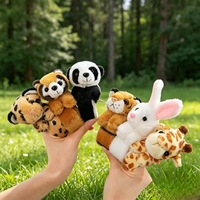 Bracelet anti-stress en peluche polyester en gros, animaux en peluche (tigre, éléphant, girafe, panda), rembourrage en coton PP, maille personnalisée