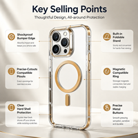 Étui avec béquille en TPU TPE PC de 2,5 mm pour iPhone 18 Pro 18 Pro Max, cadre d'objectif métallique rabattable, anneau magnétique intérieur bicolore, vente en gros