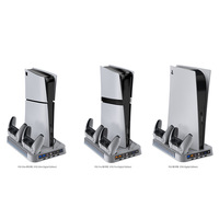 Base de refroidissement universelle EParthub pour PS5/Slim/Pro avec double station d'accueil pour manettes, support pour disques et crochet pour casque