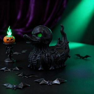 Ornamento da Scrivania Moderno Stile Metà Secolo, Anatra Demone di Halloween Stampata in 3D, per Laurea e Battesimo - Product Image 1