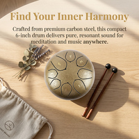 6 Inch Hollow Drum Percussion Instrumentalist Steel Tongue Drum Zero-Base Friendly Steel Tongue Drum for Music Newbies