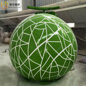 Sculpture en fibre de verre Hami Melon Pavilion, modèle de décoration artistique extérieure étanche en forme de maison de fruits - Product Image 3