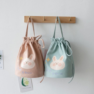 Sac fourre-tout mini personnalisé en toile, version coréenne, sac seau à cordon, sac à déjeuner, petit sac à main en tissu - Product Image 6