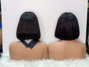 Perruque Courte <span class=keywords><strong>Bob</strong></span> 13x4 360 HD Lace Front Glueless Pré-Plucked Remy Human Hair avec Mèches Style Célébrité – Vente en Gros - Product Image 2