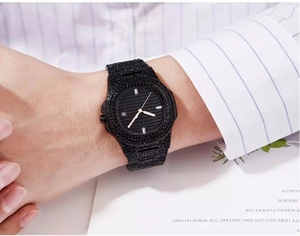 Oem ODM thương hiệu hàng đầu sang trọng Bling thạch anh vuông người đàn ông xem Relojes hip hop vàng đầy đủ kim cương Iced out xem - Product Image 5