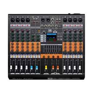 Mixer Audio <span class=keywords><strong>DJ</strong></span> 12 Kanal Analog PA, Konsol Mixing Konstruksi Logam dengan Perekaman PC untuk Karaoke Rumah, Podcast, Studio - Product Image 1