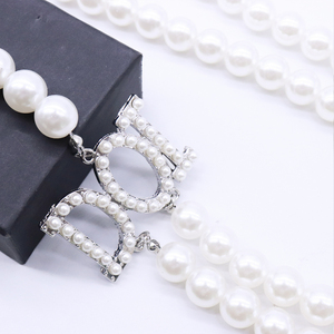 新款时尚2排白色珍珠链制作Isis符号标志装饰设计共济会DOI女士珠宝项链 - Product Image 5