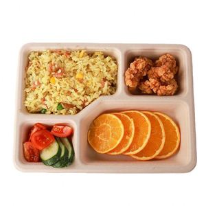 Cajas de Almuerzo Desechables de Pulpa de Bambú Totalmente Biodegradables con Logotipo Personalizado al por Mayor, Envases de Alimentos a Prueba de Fugas - Product Image 4