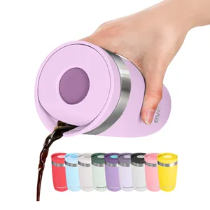 Portable Leakproof Reusable Insulated Coffee Cup Vacuum Stainless Steel Button Lid Coffee Mug 12oz