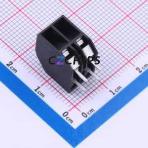 JL212S-50002B01 Spring Terminal Block Through hole Component (THT),P=5mm Connector 1x2P 5mm Black Through Hole - Product Image 2