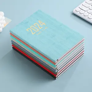 Páginas Internas Português A5 Planner Capa De Couro Imitação Índice Do Mês Do Livro Simples Notebook Gift Diário Plano Notebook Planner 2024