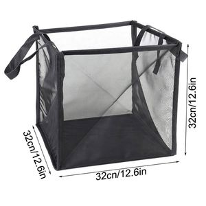 Cesto de ropa sucia doble con malla plegable y colgador para ropa y calcetines - Product Image 2