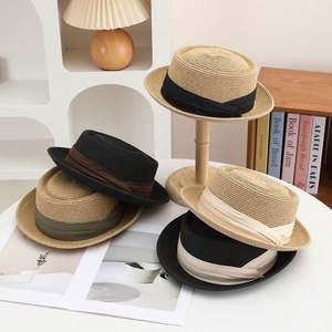 2025 Summer Telescope Pork Pie <b>Paper</b> Straw Hat for Men <b>Sun</b> Shade - Product Image 3