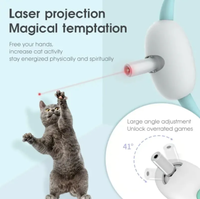 Puntero Láser Eléctrico para Gatos, Juguete Inteligente para Mascotas, Uso en Interiores, Ángulo Ajustable, 41 Collares, Longitud de 8-12 Pulgadas, Tipo-C, 5H, Plástico