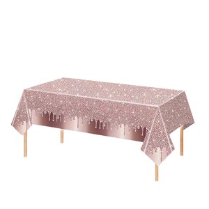 Rose Gold Diamond <b>Tablecloth</b> <b>Rectangle</b> 137x274cm Die Cutting Birthday Party Decorations Venue Setup Props - Product Image 5