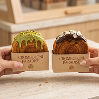 Nouvelle Tendance Boîtes d'Emballage en Papier Cromboloni Personnalisées de Haute Qualité, Anti-Graisse et Portables pour Aliments Cuisinés, Rouleaux de New York à Emporter
