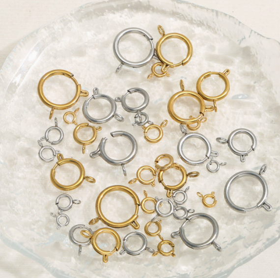 Stainless Steel Spring Bracelet Necklace Connection Spring Clasp Lock Closure for DIY Bracelet Necklace DIY Jewelry Making