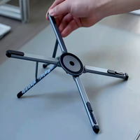 Support de bureau pliable magnétique ergonomique 3-en-1 en alliage d'aluminium et plastique, compatible avec les téléphones et tablettes, réglable sur 8 niveaux, idéal pour les voyages - Vente en gros