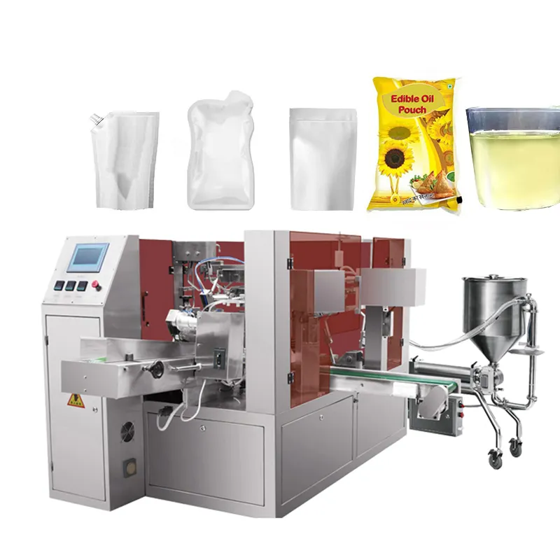 Máquina de embalagem automática de enchimento de bolsas pré-fabricadas para óleo de palma