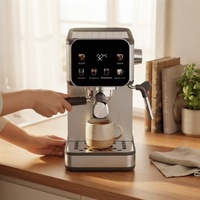 Machine à expresso électrique en acier inoxydable compatible UE/US, d'origine chinoise, pour usage domestique et professionnel, avec chauffage et extraction automatiques