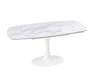 Tables de salle à manger extensibles <span class=keywords><strong>tulipe</strong></span> classiques <span class=keywords><strong>Table</strong></span> de salle à manger <span class=keywords><strong>ronde</strong></span> <span class=keywords><strong>extensible</strong></span> <span class=keywords><strong>Table</strong></span> supérieure à poutre de roche moderne - Product Image 1
