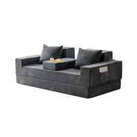 Canapé-lit compressé sans structure, double niveau, pliable, avec 2 porte-gobelets, idéal pour les petits espaces de salon – Vente directe usine
