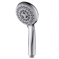 Cabezal de Ducha de Mano Cromado con 5 Modos de Ahorro de Agua, Fácil Instalación, 1 Año de Garantía, Diseño Moderno para Baño