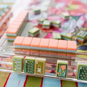 Juego <span class=keywords><strong>de</strong></span> Mahjong Americano <span class=keywords><strong>de</strong></span> Lujo Premium en Verde Esmeralda, Fichas Acrílicas para Noches <span class=keywords><strong>de</strong></span> Juego en Familia, Reuniones Sociales, Póker, Duradero - Product Image 6