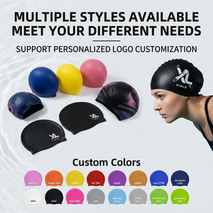 Bonnet de bain <span class=keywords><strong>en</strong></span> silicone sans couture à haute élasticité pour adultes, imperméable - Product Image 5