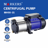 Pompe à eau centrifuge électrique horizontale en acier inoxydable avec protecteur thermique à fil de cuivre, tête de 32 m et roue PPO