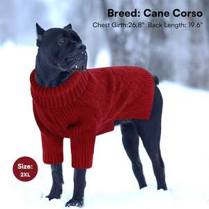 Sweater Anjing Mewah Lucu Warna Merah untuk Anjing Kecil, Rajutan Musim Dingin untuk Anjing Jantan/Betina, untuk Natal dan Thanksgiving, untuk Anjing Ras Pug - Product Image 5