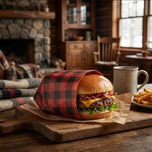 Custom Logo Printed Greaseproof PE Coated Food Grade Hamburger Sandwich Snack <b>Wrapping</b> <b>Paper</b> for Shawarma and Deli Use - Product Image 1
