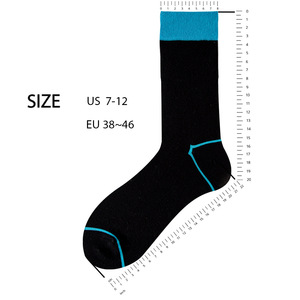 Chaussettes montantes noires pour hommes, à blocs de couleur, style Business Casual et sport, avec dessus coloré, OEM, personnalisables, vente en gros - Product Image 2